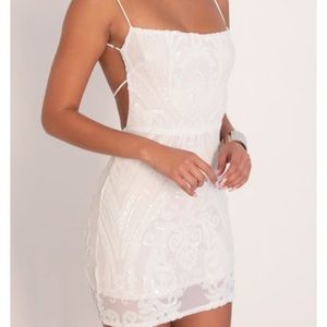 Lucy in the sky Starstruck Strappy White dress NWT